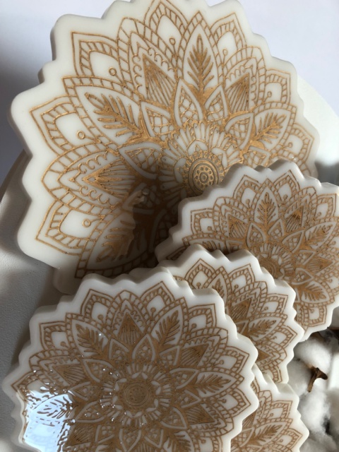 Zestaw podkładek WHITE MANDALA 4+1